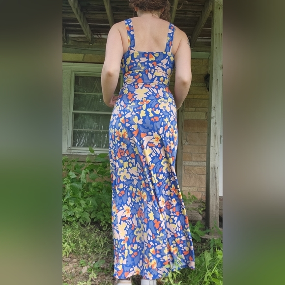 Market & Spruce Blue Floral Maxi Dress - Picture 4 of 7